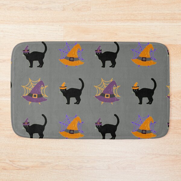 Item preview, Happy Hallowe'en Holiday Pattern Cute Black Cat Witch's Hat Spider Web Fun Hallowe'en designed and sold by H3designs.