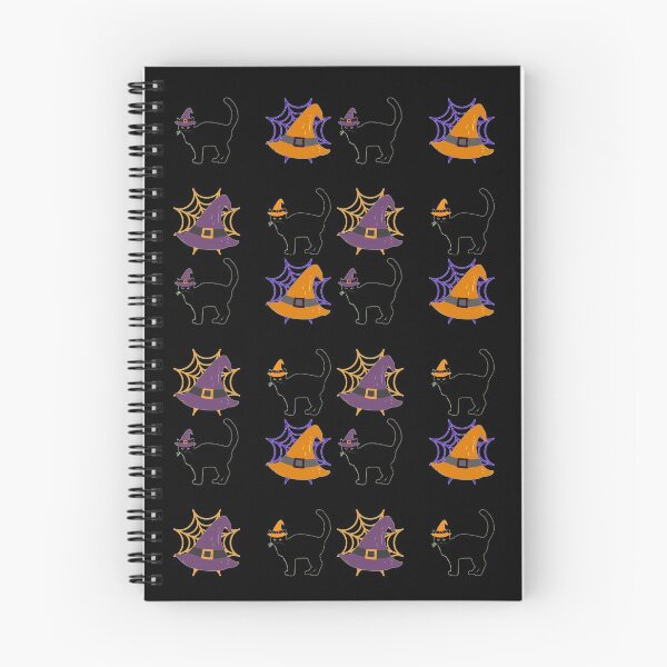 Item preview, Happy Hallowe'en Holiday Pattern Cute Black Cat Witch's Hat Spider Web Fun Hallowe'en designed and sold by H3designs.