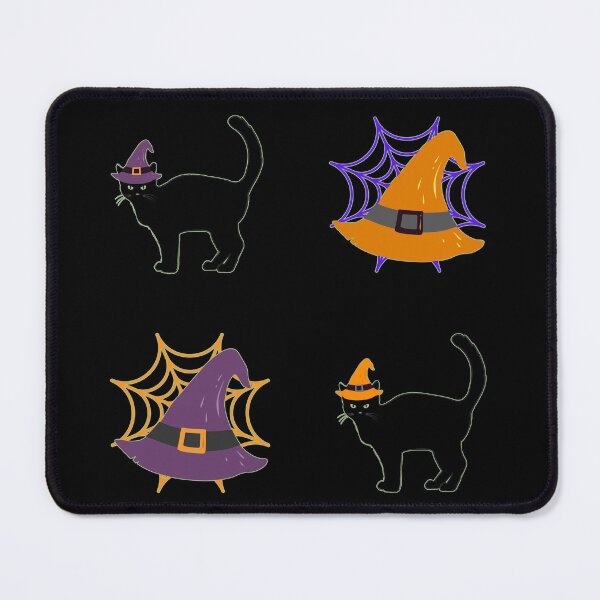 Item preview, Happy Hallowe'en Holiday Pattern Cute Black Cat Witch's Hat Spider Web Fun Hallowe'en designed and sold by H3designs.