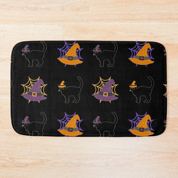 Item preview, Happy Hallowe'en Holiday Pattern Cute Black Cat Witch's Hat Spider Web Fun Hallowe'en designed and sold by H3designs.