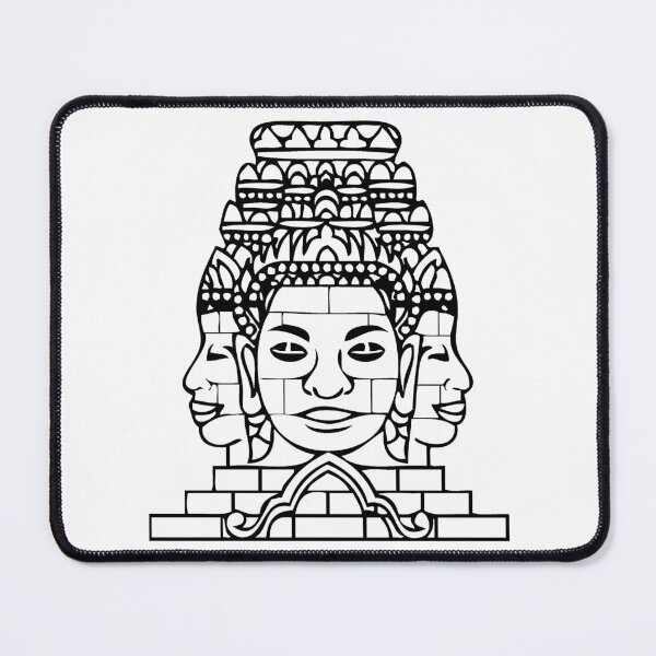 Item preview, Bayon Head, line art - Large designed and sold by CustomShirtGuy.