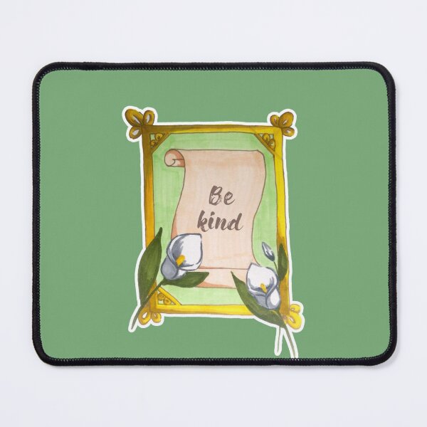 Item preview, White callalily flowers gold frame parchment be kind sticker quote designed and sold by DoodlesFlowers.