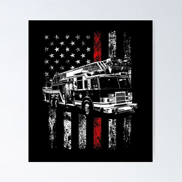 Item preview, Fireman American Flag Thin Red Line Firefighter designed and sold by LucaAndreien.