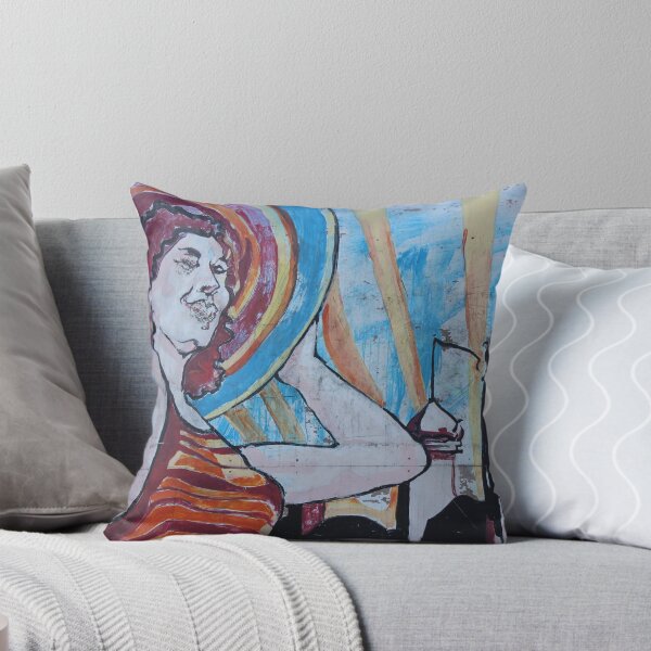 Item preview, Woman in a summer dress and hat, wall graffiti designed and sold by SlavicaB.