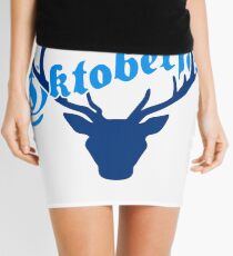deer horns oktoberfest text lettering shirt cool design Mini Skirt