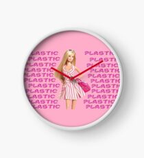 "Plastic" Glitter Pink Pastel Clock