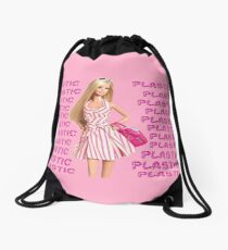 "Plastic" Glitter Pink Pastel Drawstring Bag
