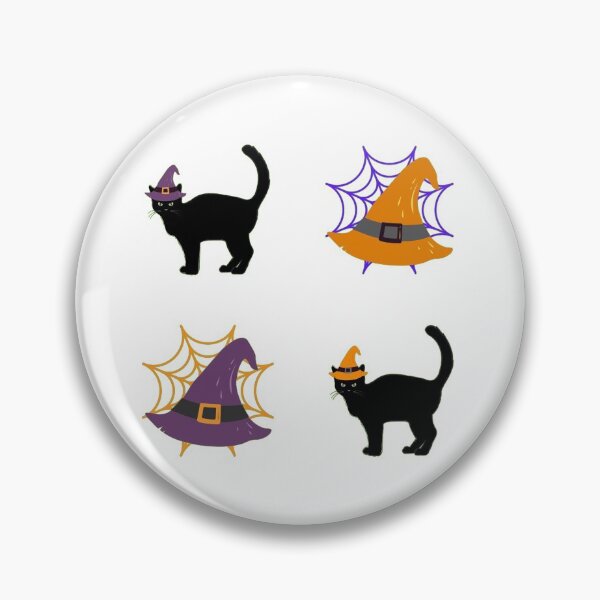 Item preview, Happy Hallowe'en Holiday Pattern Cute Black Cat Witch's Hat Spider Web Fun Hallowe'en designed and sold by H3designs.