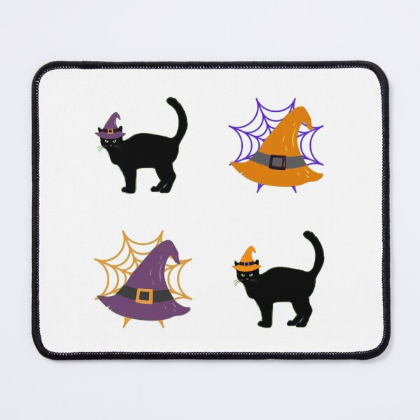 Item preview, Happy Hallowe'en Holiday Pattern Cute Black Cat Witch's Hat Spider Web Fun Hallowe'en designed and sold by H3designs.