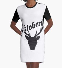 deer horns oktoberfest silhouette black shirt cool design Graphic T-Shirt Dress