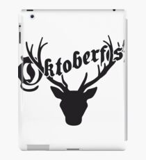 deer horns oktoberfest silhouette black shirt cool design iPad Case/Skin