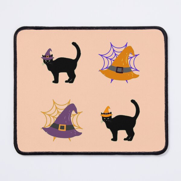 Item preview, Happy Hallowe'en Holiday Pattern Cute Black Cat Witch's Hat Spider Web Fun Hallowe'en designed and sold by H3designs.