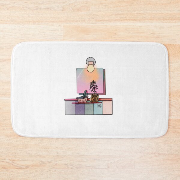 Item preview, Cute interior, gentle girly bathroom still life with mirror and plants. designed and sold by Violonchella.