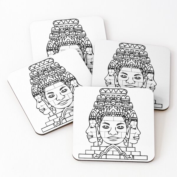 Item preview, Bayon Head, line art - Large designed and sold by CustomShirtGuy.
