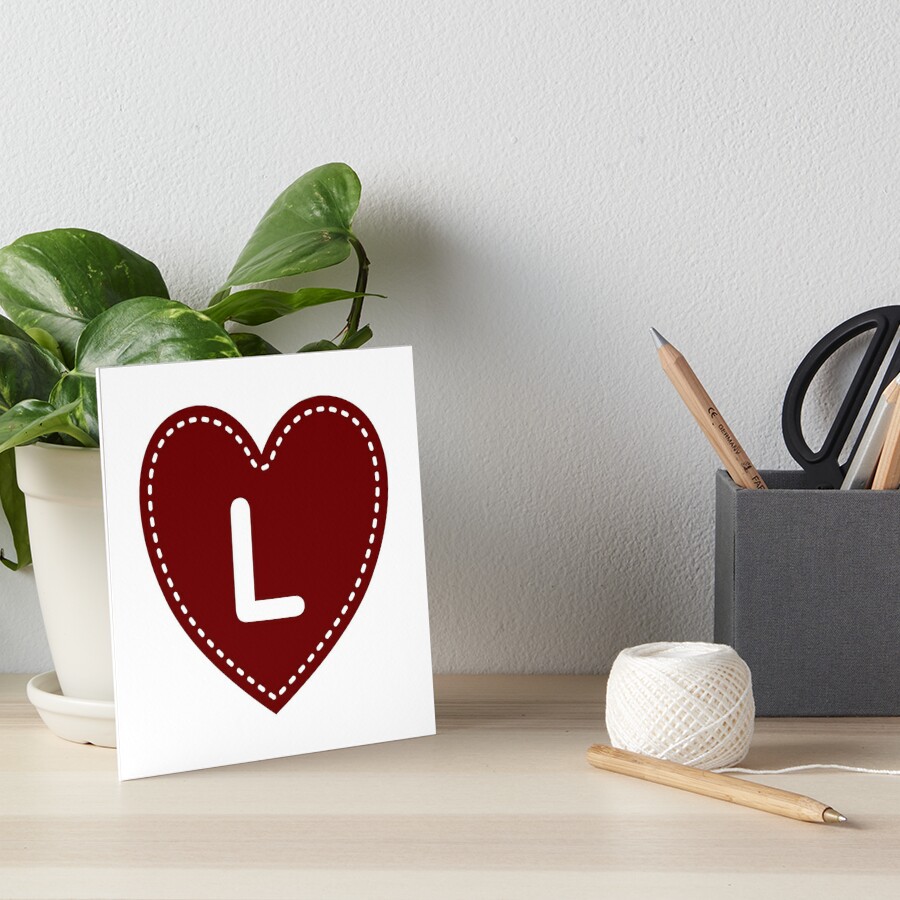 Letter L Love Heart Monogram Canvas Print for Sale by TheMonogramShop