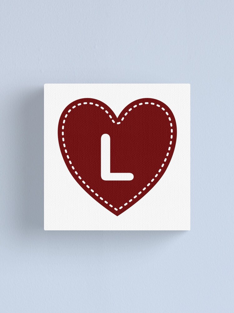 Letter L Love Heart Monogram Canvas Print for Sale by TheMonogramShop