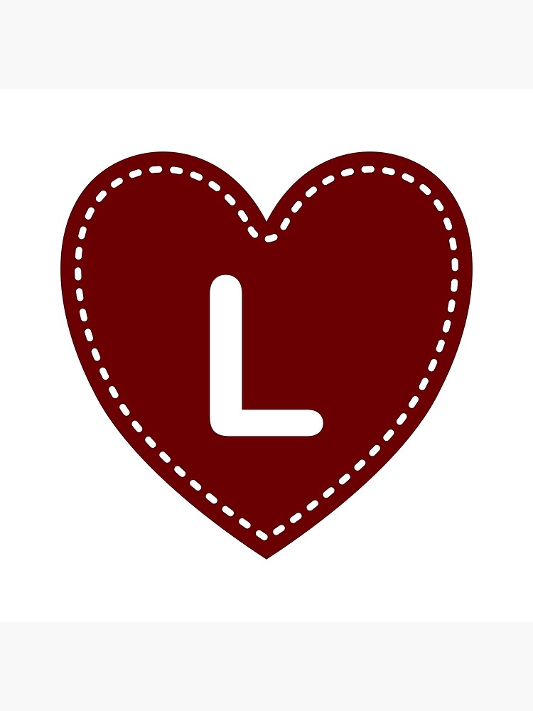 Letter L Love Heart Monogram Canvas Print for Sale by TheMonogramShop