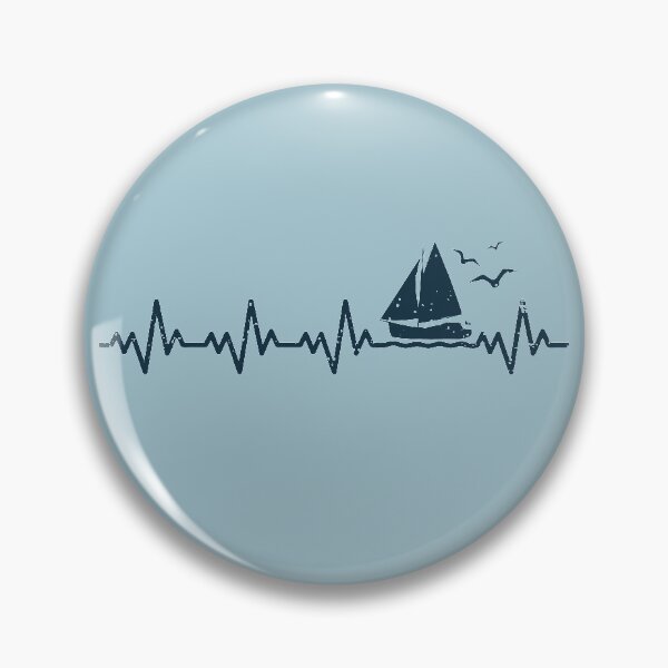 Item preview, Heartbeat Sailing Boat Captain Pulse Funny Sailor Boating Lover Gift designed and sold by alenaz.
