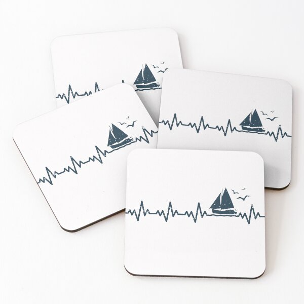 Item preview, Heartbeat Sailing Boat Captain Pulse Funny Sailor Boating Lover Gift designed and sold by alenaz.