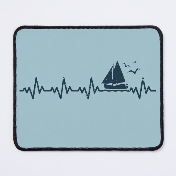Item preview, Heartbeat Sailing Boat Captain Pulse Funny Sailor Boating Lover Gift designed and sold by alenaz.