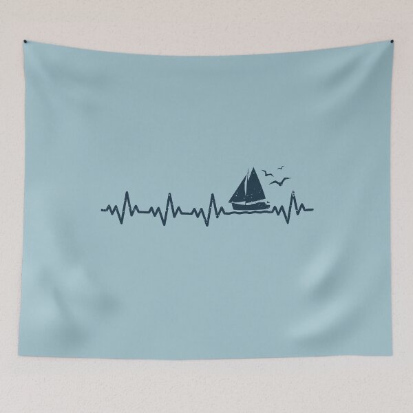 Item preview, Heartbeat Sailing Boat Captain Pulse Funny Sailor Boating Lover Gift designed and sold by alenaz.