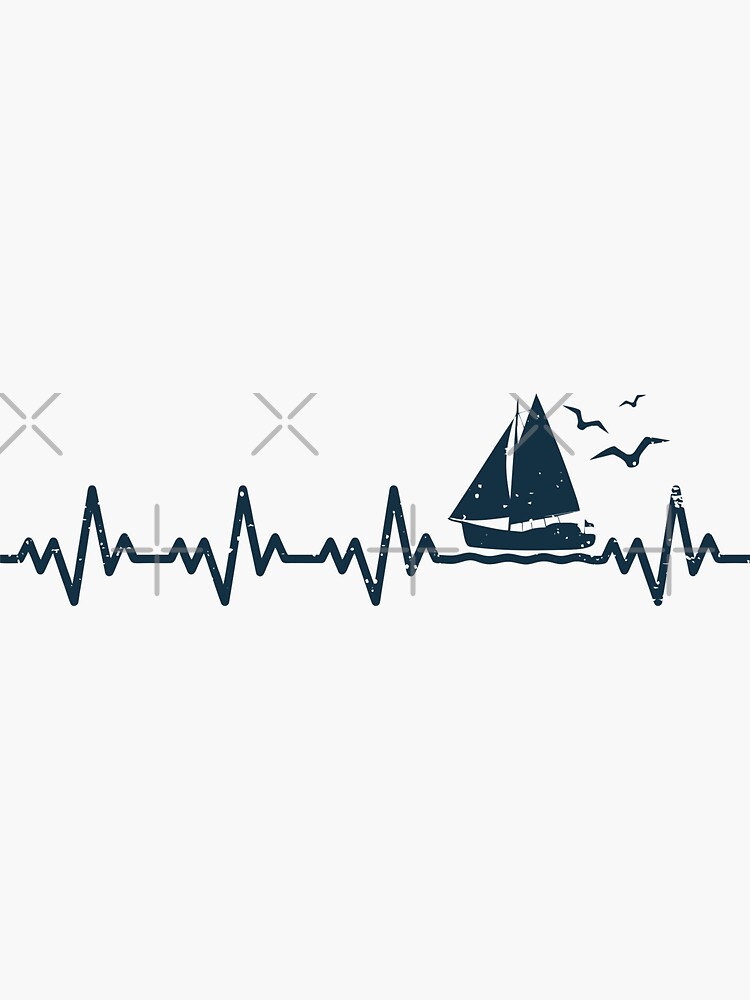 Sailing Heartbeat Boat Shirt, Funny Boating Sailor Gift Sailing Heartbeat Boat Shirt, Funny Boating Sailor Gift