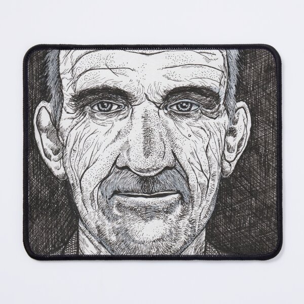 Item preview, portrait of an unknown man. Pitt artist pens, white ballpoint pen on 29.7 x 21cm paper. designed and sold by crowleyronan123.