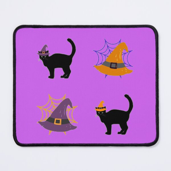 Item preview, Happy Hallowe'en Holiday Pattern Cute Black Cat Witch's Hat Spider Web Fun Hallowe'en designed and sold by H3designs.