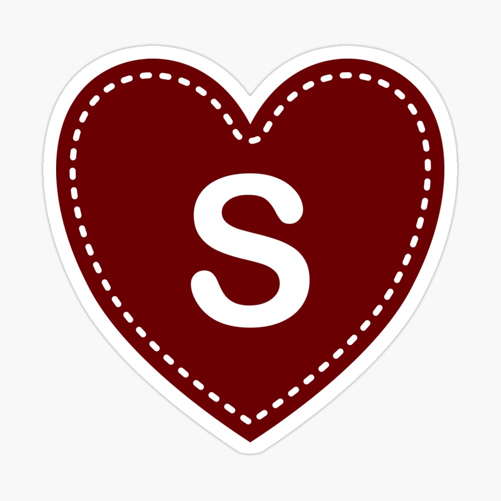 Letter S Love Heart Monogram