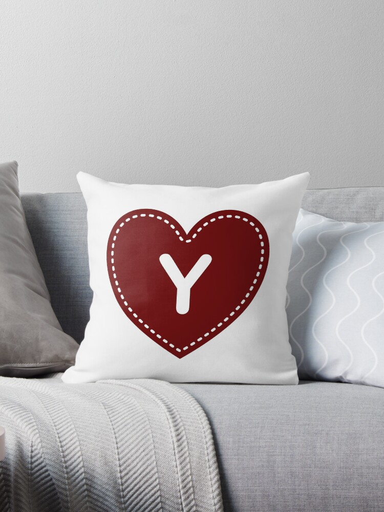 Letter Y Love Heart Monogram Canvas Print for Sale by TheMonogramShop