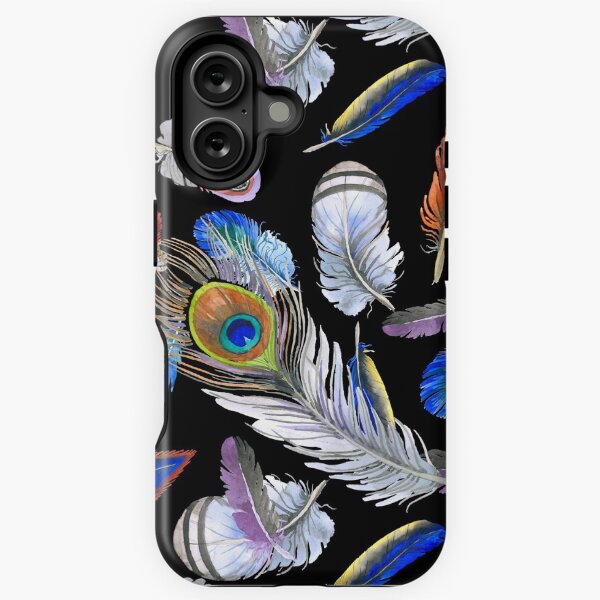 Item preview, Boho feather colorful hippie watercolor design. iPhone and Samsung Galaxy case cover designed and sold by RoManSmArt.