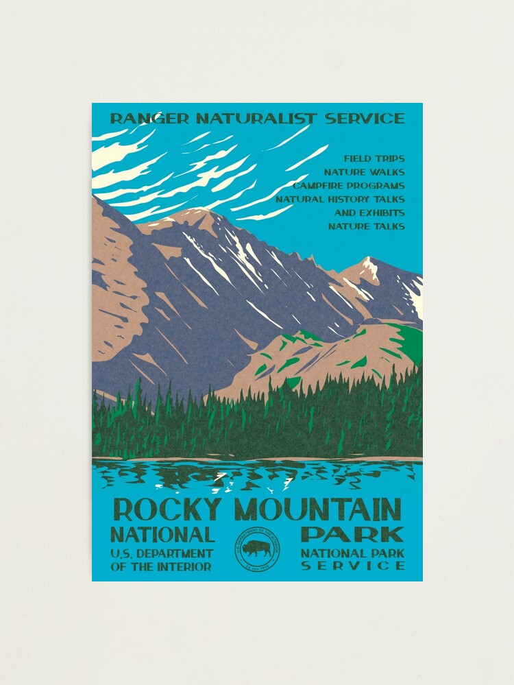 Thumbnail 1 of 3, Photographic Print, Rocky Mountain National Park Vintage WPA Poster designed and sold by JordanHolmes.