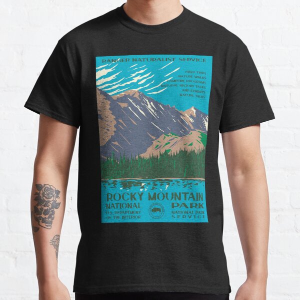 Rocky Mountains T Shirt National Park Vintage Tee Cool Bear