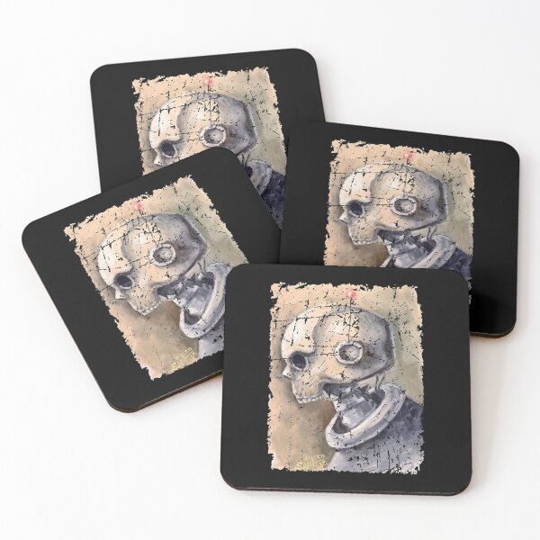 Item preview, Skull Robot. Vintage grunge style  designed and sold by ErchulMali.