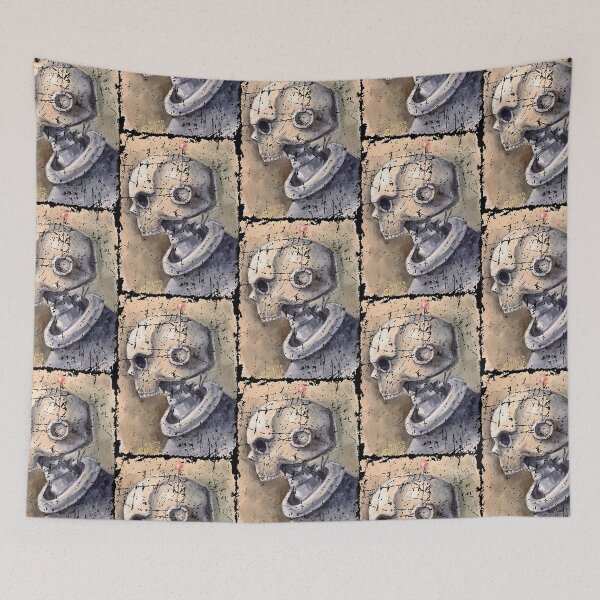 Item preview, Skull Robot. Vintage grunge style  designed and sold by ErchulMali.