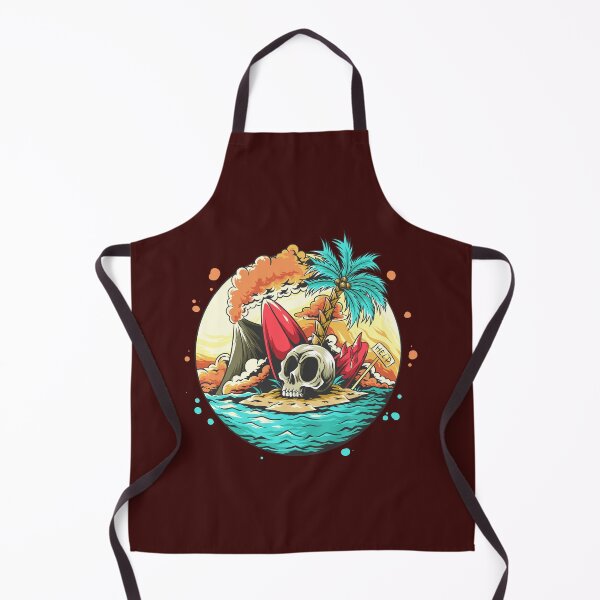 Item preview, Summer Skull Head On The Beach With A Broken Surf Board designed and sold by BROWNEESHOUSE.