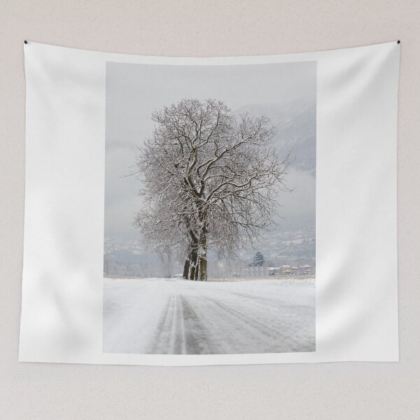 Item preview, Bare Tree on a Winter Road with Mountain in a Snowy Day designed and sold by Mats Silvan.