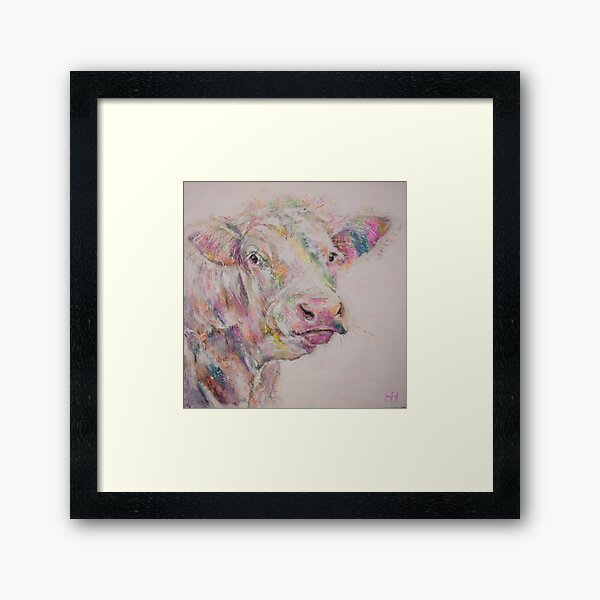Rainbow Cow Framed Art Print