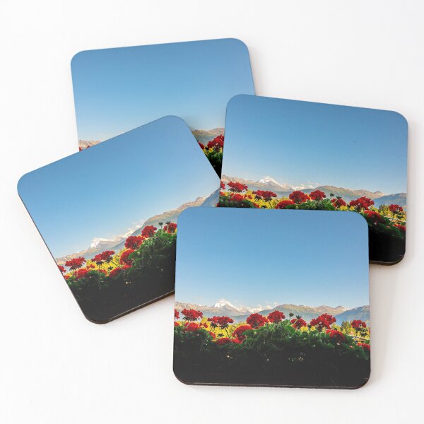 Item preview, Panoramic View over Mountain with Snow and Weisshorn with 4505 Meters High and with Flowers designed and sold by Mats Silvan.