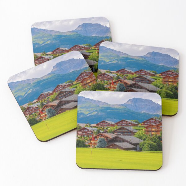 Item preview, Crans Sur Sierre Golf Course with House and Mountain View designed and sold by Mats Silvan.