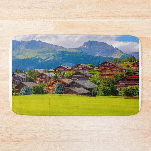 Item preview, Crans Sur Sierre Golf Course with House and Mountain View designed and sold by Mats Silvan.