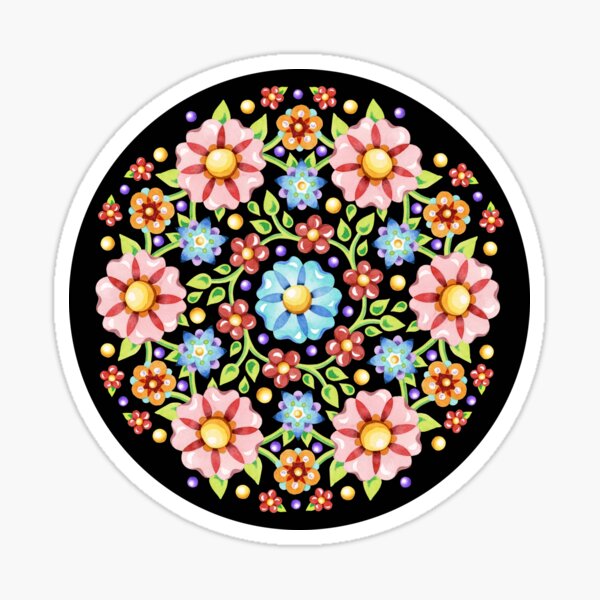 Millefiori Floral Flower Crown Sticker