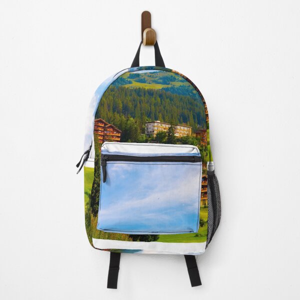 Item preview, Village with House and Hotel with Panoramic View over Mountain with Clouds in a Sunny Summer Day in Crans Montana designed and sold by Mats Silvan.