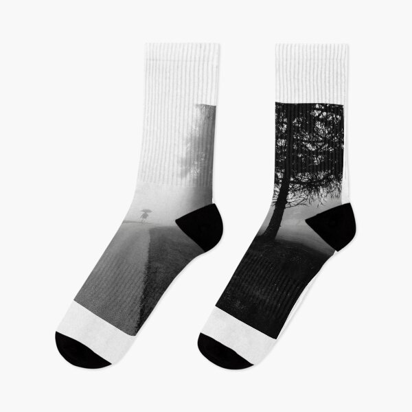Item preview, Man walking on a Street with an Umbrella in the Fog and Trees designed and sold by Mats Silvan.