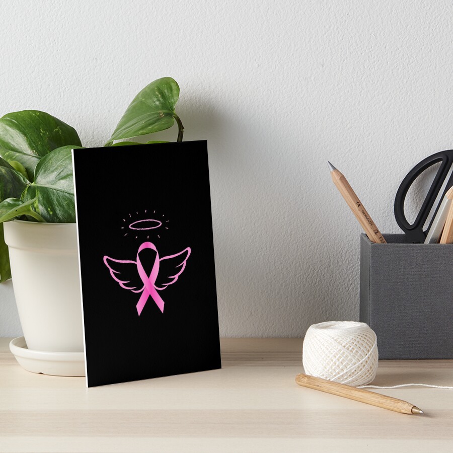 &ldquo;Breast Cancer Angel Wings " Art Board Print by AwarenessCloud | Redbubble