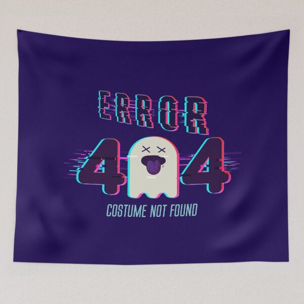 Item preview, ERROR 404 COSTUME NOT FOUND FUNNY GHOST HALLOWEEN HUMOUR DIGITAL GLITCH DISTORTION ERROR MESSAGE designed and sold by zenturtlemerch.