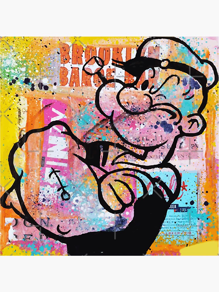 "Popeye color art" Sticker for Sale by BuehlerMeredith | Redbubble
