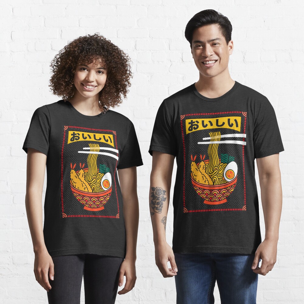 Rubino Samurai Eats Noodles Happy Short-Sleeve Unisex T-Shirt