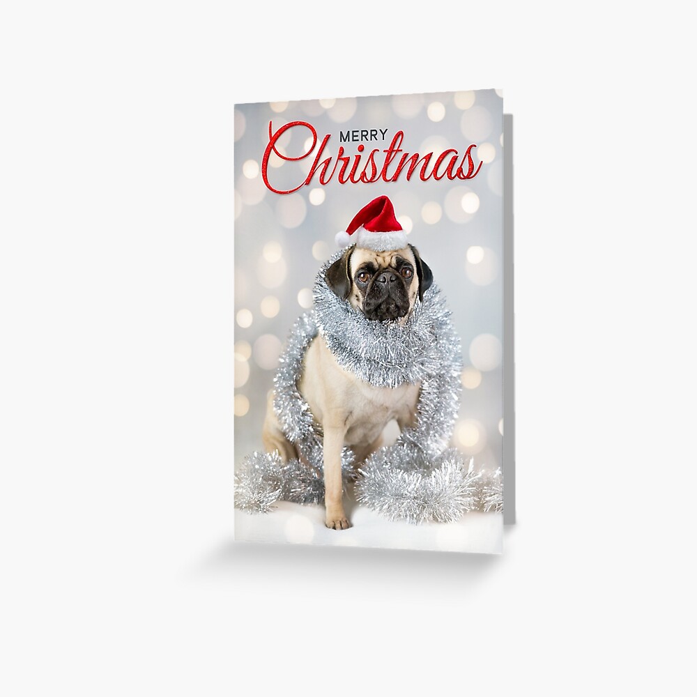 "Frohe Weihnachten Mops Karte" Grußkarte von itslolathepug Redbubble