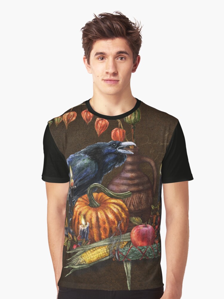 Thumbnail 1 of 5, Graphic T-Shirt, Samhain Raven designed and sold by LuciaS.